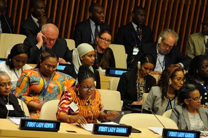 FIRST LADY H.E. MRS LORDINA MAHAMA AT THE UNFPA SESSION AT THE ECOSOC CHAMBER, UN HEADQUATERS, NEW YORK