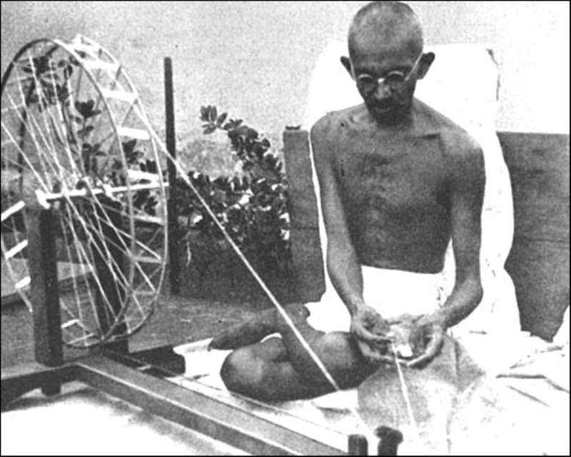 gandhi ji with his charkha