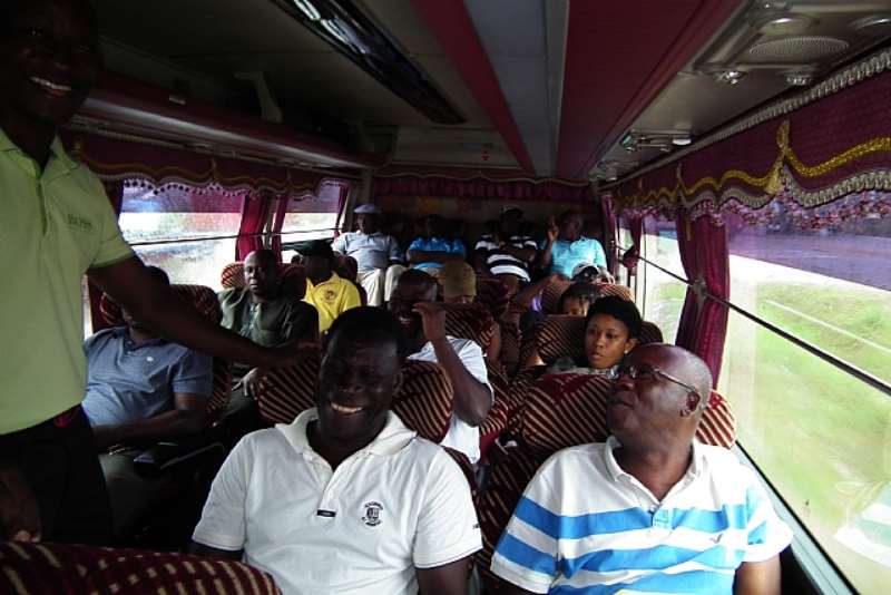 GOLFERS ENJOYING A JOLLY RIDE TO TAFO