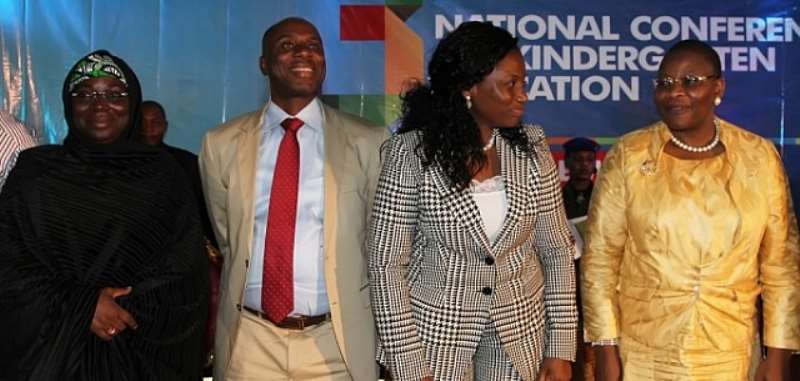 GOV CRA WITH MINISTER OF EDUCATION, WIFE AND DR OBY EZEKWESILI AT THE ESIS 4RD NATIONAL CONF ON KINDERGARTE EDUACTION