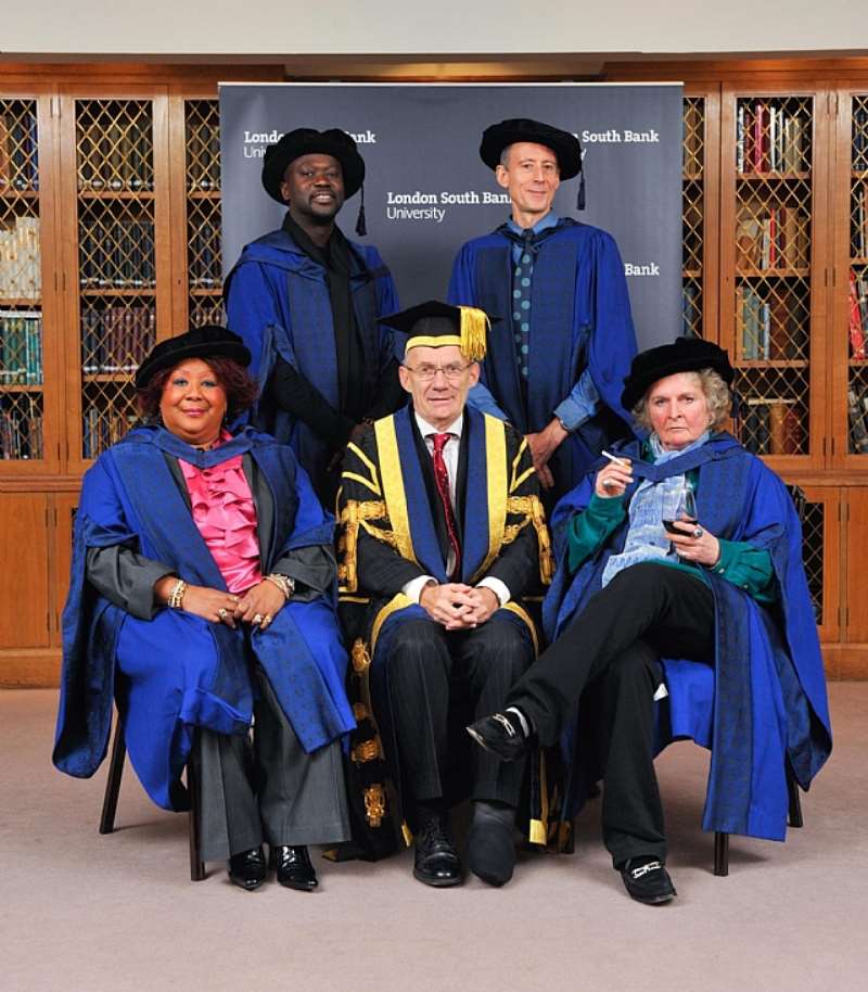 Former General Secretary of the Royal College of Midwives Dame Karlene Davis DBE (born in Jamaica), pioneering architect David Adjaye (of Ghanaian descent), The Vice-Chancellor- Prof Martin Earwicker, Peter Tatchell, human rights campaigner and the artist Maggie Hambling CBE.
