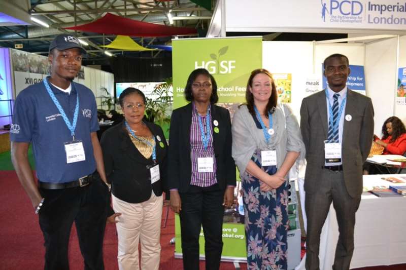 VICTORIA KUMA-MINTAH (SECOND LEFT), KATE QUARSHIE (MIDDLE), LESLEY DRAKE (2ND RIGHT) AT SCHOOL MEALS PLANNER LAUNCH, JOHANNESBURG. IMAGE CREDIT PARTNERSHIP FOR CHILD DEVELOPMENT