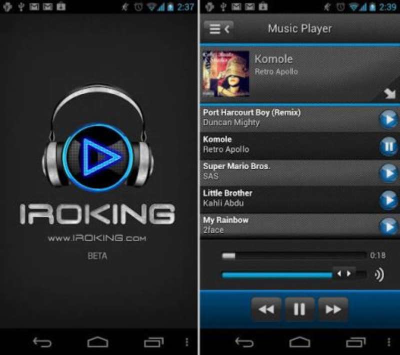 iROKING mobile app on ANDROID