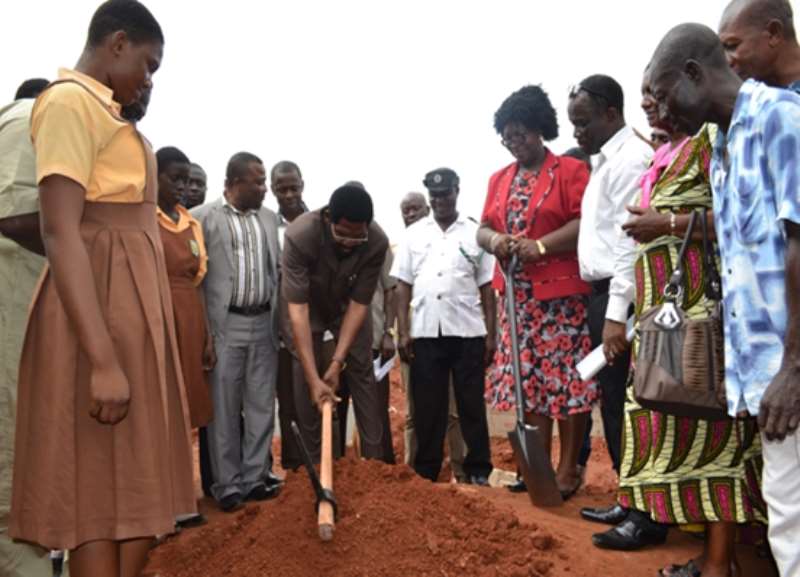 The Mayor Cutting A Sod At One Of The Schools