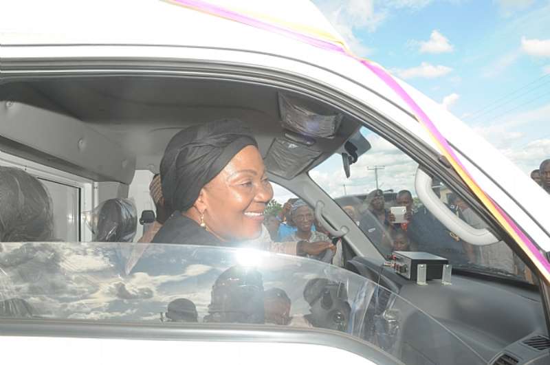 LORDINA MAHAMA SITTING IN THE AMBULANCE