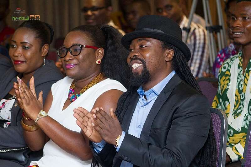 Obrafour (1st Right), Ms. Genevieve Pearl Duncan (middle) And Mrs. Marian King Watching Wih Rapt Attention At The Dialogue