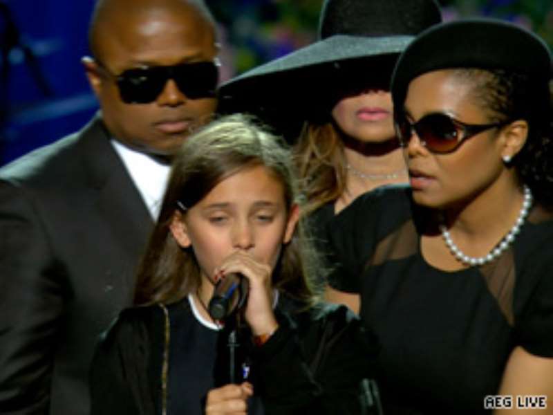 Paris Katherine Jackson, 11, said goodbye to her father at the close of the memorial service.