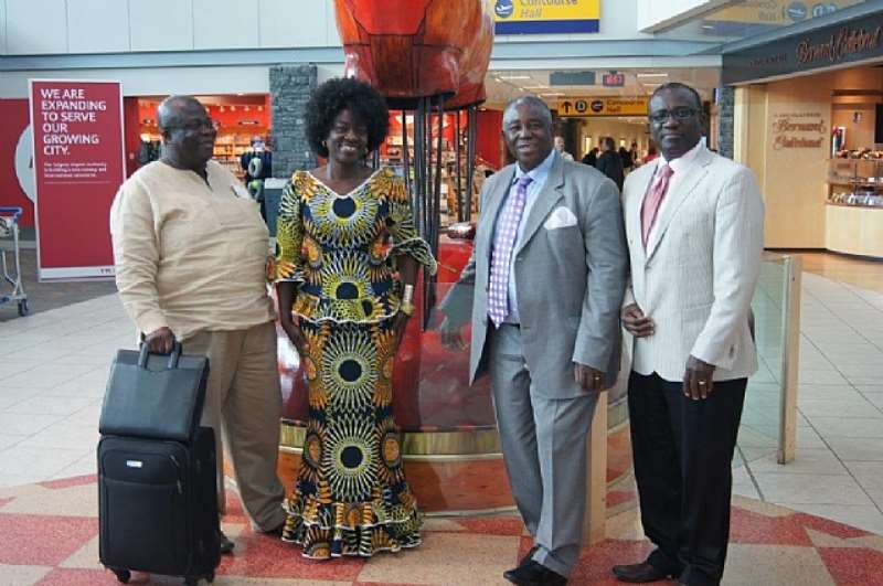 Seeing off the High Commissioner (L-R) Mr. Obeng-Koranteng, Minister at the High Commission, Ottawa Canada; Ms. Margaret Adu VP (GCAC); HE Mr. Samual Valis-Akyianu, Ghanas High Commissioner to Canada; Mr. Anthony Manful, President (GCAC)