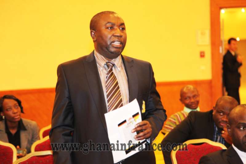 Author Osei Mensah Michaeldelivering his speech.