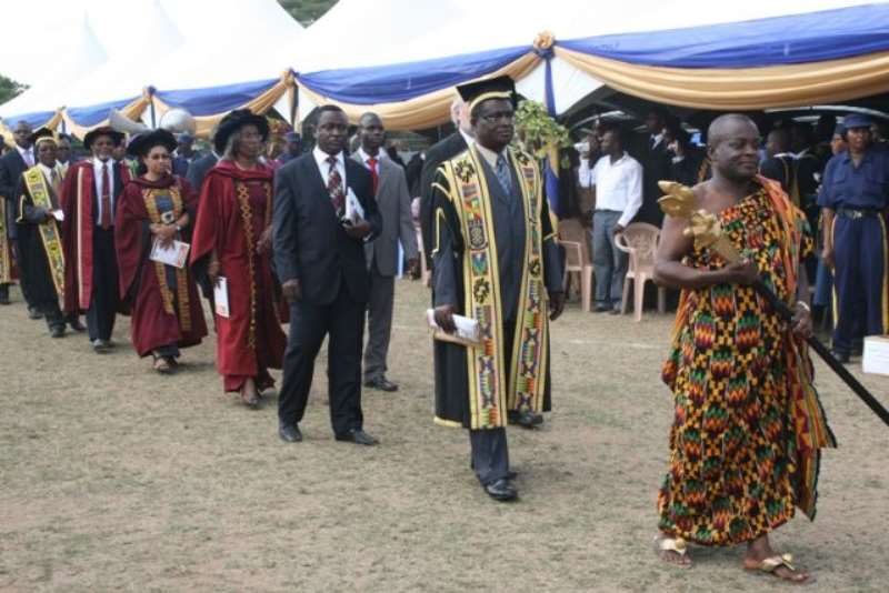 Vice Chancellor Prof. C.N.B. Tagoe with some members of theCouncils are in the procession during the graduation at Legon.