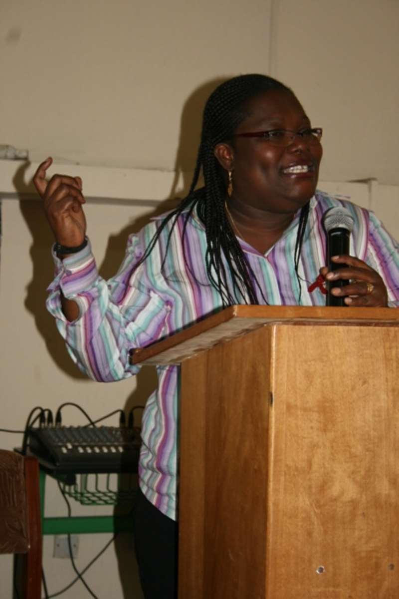 Madam Nana Oye Lithur, Chief Executive Director of (HRAC) making a presentation on Reproductive Health and Human Rights.
