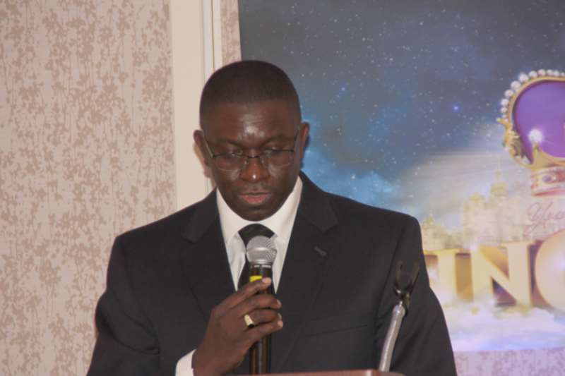 REV. DAVID GYAWU WELCOMING THE GUESTS