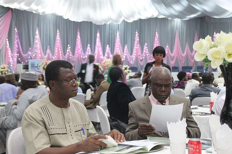 Ogu and Ahiaogu examining some documents at the event