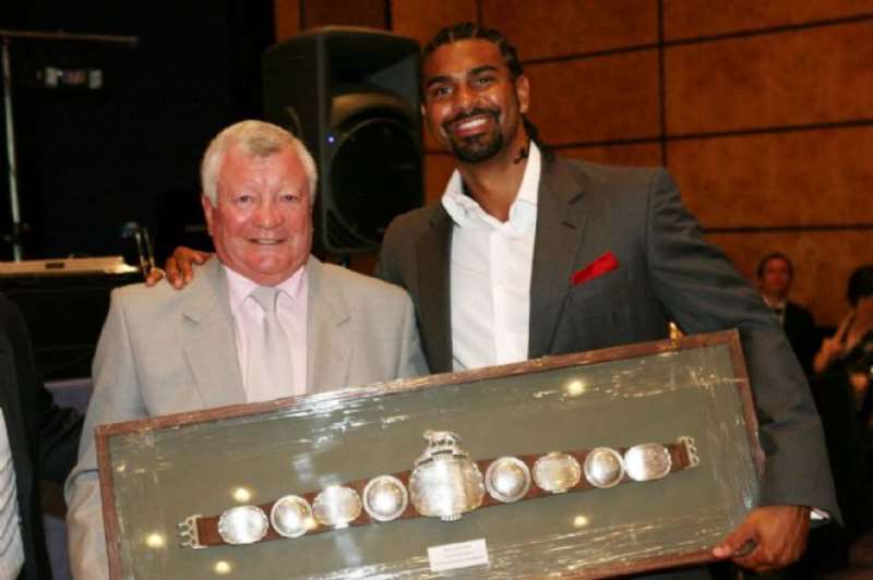 Phil Lundgreb and David Haye credit - BBBofC Southern Area Council