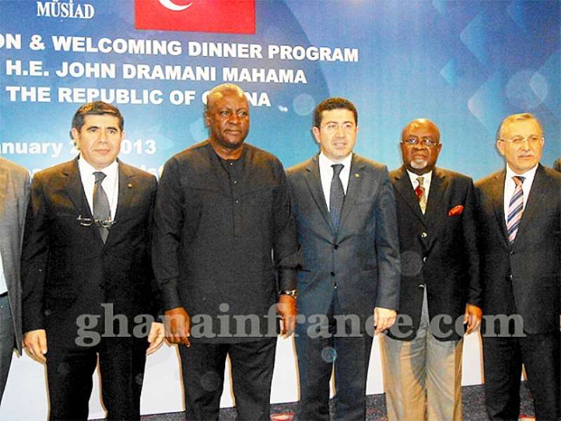 President Mahama and Lt-Gen Smith, Minister of Defence with MUSIAD leaders in Turkey