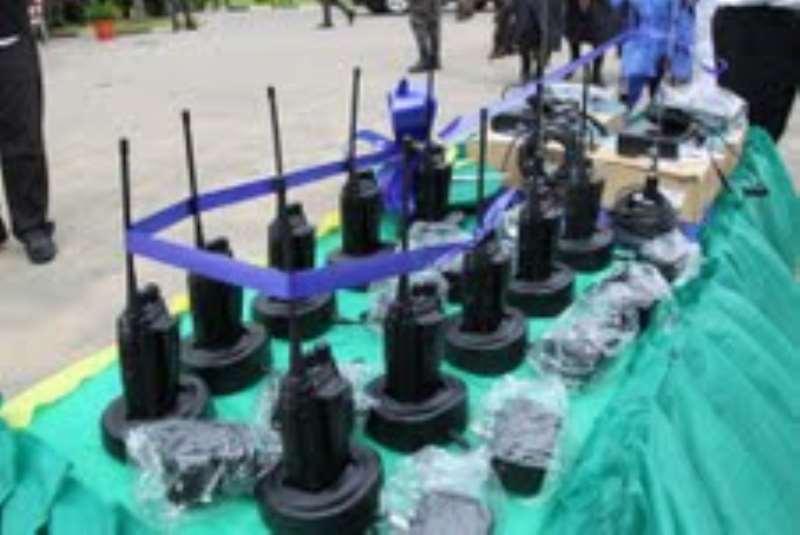 SECURITY GADGETS (WALKIE-TALKIE DONATED  BY RSG TO CURB INSCURITY IN RS