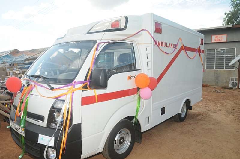 THE AMBULANCE MRS LORDINA MAHAMA PRESENTED TO BOLE HOSPITAL