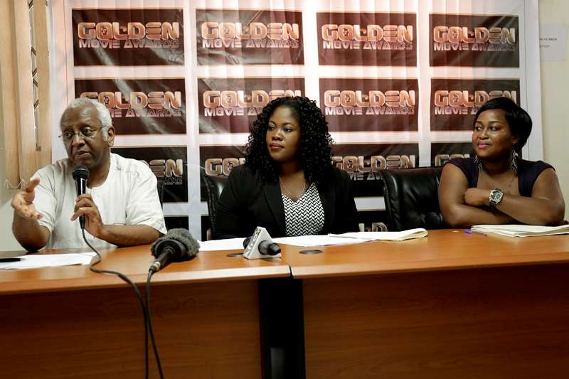UNAIDS GHANA COUNTRY DIRECTOR, MR GIRMAY HAILE, ESTHER QUAYSON, COMMUNICATIONS DIRECTOR OF GOLDEN MOVIE AWARDS, WHELMINA ANDANI, COUNTRY DIRECTOR OF GOLDEN MOVIE AWARDS 1