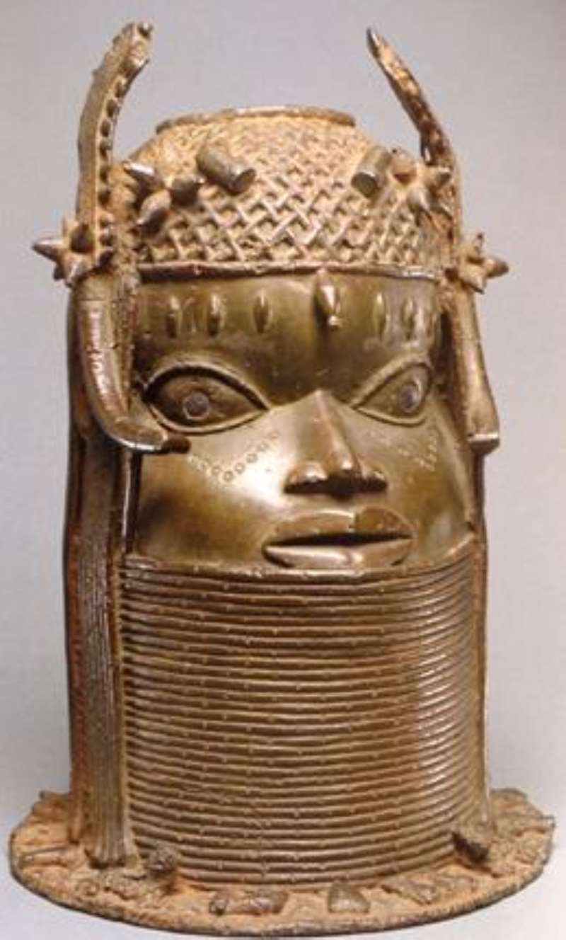 Commemorative head of an Oba, Benin, Nigeria, now in Ethnology Museum, Vienna, Austria. This head is not in the reserve collection of the museum