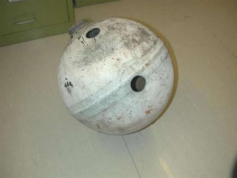 The underside showing where samples have been removed.