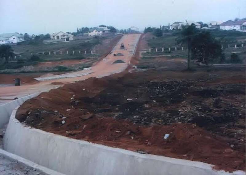 NEW ROAD 2 WITH BRIDGE LEADING TO CONCORDE HOTEL FROM JPROSS ROAD CONSTRUCTED BY IMO SPEAKER AND HIS FRONT