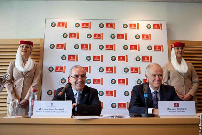 Jean Gachassin, President Of The French Federation Of Tennis And Tim Clark, President Emirates Airline At The Roland Garros Press Conference In Paris