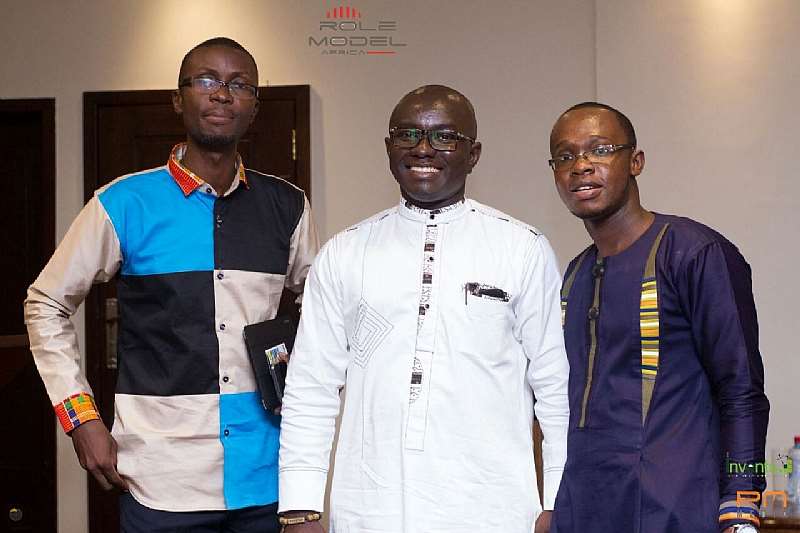 Avle(left), Dr. Okyere-frimpong (centre) And Agyeman-prempeh (right) Admiring Something Of Interest At The Dialogue