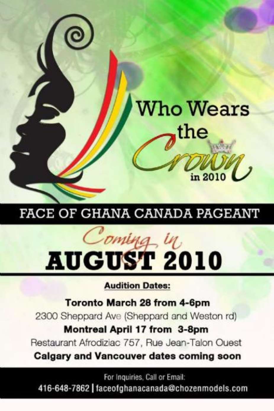 2010 Face Of Ghana Canada Pageant
