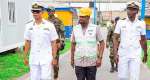NPA CEO Edudzi Tameklo (middle) visits Eastern Naval Command (ENC) in Tema