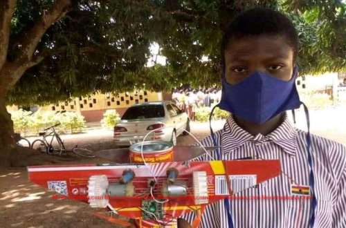 Atta Gad, a Junior High School (JHS) student makes airplane from empty cans