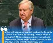 United Nation Sec Gen at the just-concluded 81st UNGA agitating for Africas presence at UN Security Council  Image Source: Switch Media
