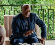 Former President of the Democratic Republic of Congo Joseph Kabila gestures during a meeting with traditional leaders at one of his residences in Goma on May 30, 2025. - Jospin Mwisha, AFP