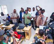 Sam  George inspects rural telephony sites, One Million Coders Centres in Volta Region