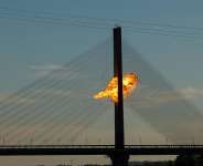 A Russian jet powered drone strikes on one of Kyivs bridges, amid Russias attack on Ukraine, in Kyiv on October 2, 2026. - Valentyn Ogirenko, Reuters