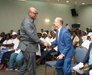 Ghana Investment Promotion Authority CEO, Simon Madjie, in a handshake with Indian High Commissioner to Ghana, H.E. Suinder Bhagat