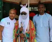 African Legends; Kanu Nwankwo, El-Hadji Diouf Visits Emir of Kano