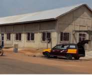 Cathedral space not a problem in Ghana. Above: A regular worship and socializing venue under construction in a small village deep in the Ashanti Region. Picture by the writer.
