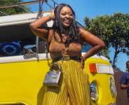 Actress, Jackie Appiah Steps out in Matching Out with Commercial Bus