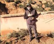 Yossef Ben-Meir at Tafza High Atlas Jewish Cemetery outside of Marrakech, Morocco (Photo by HAF team, 12 December 2024).