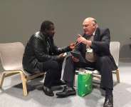 WFO President, Theo de Jager, speaking to Kofi Adu Domfeh at COP25 Madrid