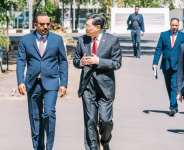 Ethiopian Prime Minister, Dr Abiy Ahmed with Chinese Foreign Minister, Qin Gang, in Addis Ababa (Courtesy of VOA)