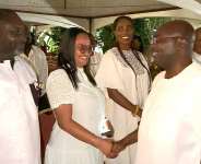 Dr. Bawumia exchanging handshake with members of the group