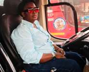 A female commercial bus driver, Madam Florence Marfo, shares some of the frightening and unusual experiences