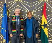H.E. Rune Skinnebach with Hon. Ablakwa