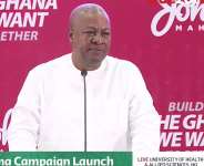 John Dramani Mahama, launching his campaign at the University of Health and Allied Sciences, Ho