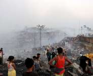 The fire in Kutupalong-Balukhali area in Coxs Bazar has left 12,000 Rohingya refugees homeless, destroying 2,000 shelters. Photo: IOM/2023