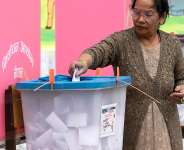 A woman casts her ballot during parliamentary elections in Kathmandu, Nepal, on March 5, 2026 Narendra Shrestha/EPA
