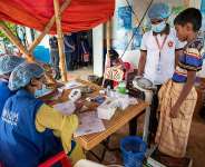 IOM is working to ensure health care for the Rohingya refugees with 45 health facilities in Rohingya camps – where more than 100,000 beneficiaries get medical consultations every month on average. Photo: IOM