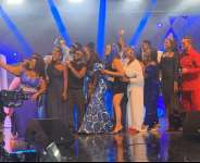 Celebrities and influencers showcasing the Tecno Camon 30 series at the launch event