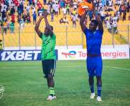 Dreams FC players applauding the fans after their 3-0 defeat to Zamalek on Sunday